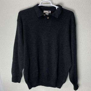 I Levrieri Mens Long Sleeve Marino Wool Sweater Size XXL Dark Gray Italy